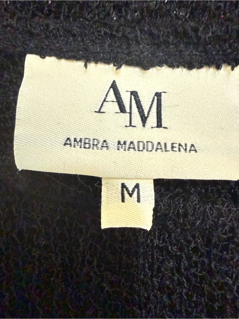 Ambra Maddalena Sheer Knit Mesh Dress Cover Up Black Asymmetrical Hem Size M - Picture 6 of 10